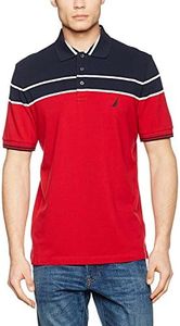 Nautica s/s yd CVC Pique Polo Classic Fit Red, L para Hombre