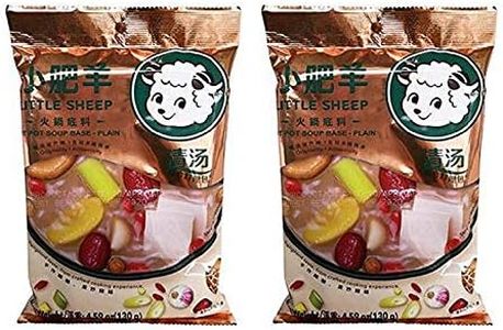 Little Sheep Hot Pot Soup Base Plain Flavor (2 Pack, Total of 260g)