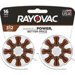 Rayovac Size 312 Hearing Aid Batteries (16 Pack), Size 312 Batteries