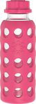 Lifefactory 9-Ounce BPA-Free Glass Water Bottle with Flat Cap and Silicone Sleeve, Raspberry