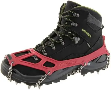 Kahtoola MICROspikes Footwear Traction for Winter Trail Hiking & Ice Mountaineering - Red - Small