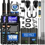 MaxTalker 5RM Ham Radio Handheld: 10W MT-5RM Ham Rasios Long Range with NOAA Weather Receiver, Upgraded Antenna,Speaker Mic,Programming Cable,2500mAh Battery Type-C Charging for Work，Camping, 2 Pack