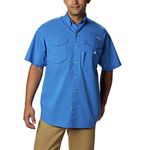 Columbia Standard Men’s Bonehead Short-Sleeve Work Shirt, Comfortable and Breathable, Vivid Blue, X-Large