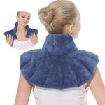 Aroma Season Neck and Shoulder Heat Pad Neck Warmer Microwave Neck Pillow for Neck Pain Heating Pad (Navy Blue)