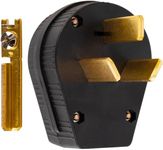 BlueStars NEMA 10-30P & NEMA 10-50P Interchangeable Straight Blade Angle Plug, 30/50A 125/250V 3 Pole 3 Wire Used for Ranges Dryers Generators, UL Listed