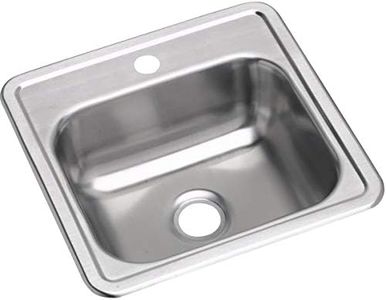 Elkay D115151 Dayton Single Bowl Drop-in Stainless Steel Bar Sink 15 x 15 with 2" Drain Hole