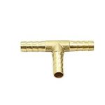 3 Pcs Brass Hose Barb Tee Fitting,T Barbed Hose Fittings, 1/4" x 1/4" x 1/4" 3 Ways Hoses Connector for Water/Fuel/Air