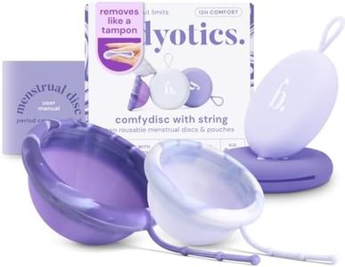 Bodyotics Comfydisc: 2X (S & L) Reusable Menstrual Discs with Pull-Off String for Easy Insertion & Removal, 12-Hour Leak-Proof Protection, Body-Safe Silicone & Includes Carrying Pouches