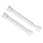 KXLife 2 Pack Smallest Spring Tension Curtain Rod 5.25 to 7.5 Inch, Mini Thin Tension Rod No Drill for Narrow Window, Cupboard Dividers, White