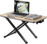 ETHU 30 inches Standing Desk Converter Sit Stand Desk Adjustable Height Tabletop Dual Monitor Laptop Riser Platform Workstation (Oak, 60 X 40 CM)