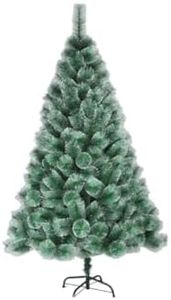 fizzytech Artificial 4 Feet Christmas Snow Pine Tree with 160 Hinged Branches, Solid Metal Legs Material Xmas Miniature Tree for Christmas/New Year/Festival/Home Decoration