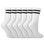 The Essentials Wardrobe Ladies TEW 6 Pack Sports Ankle Socks - UK 4-8/EU 37-42 - White