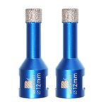 Diamond Drill Bit 12mm,BRSCHNITT 2pcs M14 Vacuum Brazed Diamond Tip Drill Bit for Tile Porcelain Stoneware Ceramic Marble Granite Drilling,Suitable For Angle Grinders