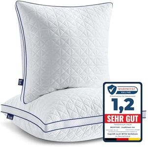 BedStory Kopfkissen 80x80, 2er Set Kissen 80x80 mit Reißverschluss, 2x1500g Mikrofaser Kopfkissen höhenverstellbar, Schlafkissen atmungsaktiv waschbar für Allergiker Seitenschläfer, Oeko Zertifiziert