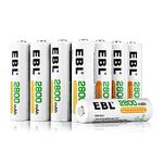 EBL AA Batteries Ni-MH Rechargeable Batteries AA 1.2V Double A Batteries 2800mAh High Capacity Battery 16 Packs