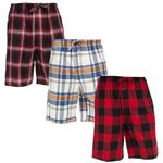 Andrew Scott Men's 3 Pack Light Weight Cotton Flannel Soft Fleece Brush Woven Pajama/Lounge Sleep Shorts - Multicolored - XXXXX-Large