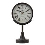 Lily’s Home Antique Inspired Decorative Mantle Clock with Large Roman Numerals, Battery Powered with Quartz Movement, Fits with Victorian or Antique Décor Theme, Black (11 3/4" Tall x 6 1/2" Wide)