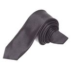 Trimming Shop Skinny Neck Tie Black Soft Satin Polyester Unisex Slim Necktie for Casual Formal Wear, Weddings, Prom, Celebration, Parties, Gatherings, Events