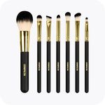 Cosmopolitan Makeup Brushes, Make Up Brush Set of 7, Eyeshadow Brushes, Bronzer Brush, Contour Brush, Blusher Brush, Powder Brush, Blending Brush, Travel or Gift Set, Silky Soft Bristles, Black & Gold