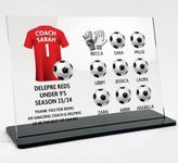 Thank you Coach From Your Team Gift, Personalised Football Shirt Acrylic Plaque, End of Season Gifts, Soccer Gifts for Manager, Girls Football Team, Boys Team, Football Sponser Gift