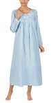 Eileen West Long Sleeve Cotton Lawn Nightgown in Blue Inspiration