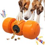 LACCEN Interactive Dog Toy, Rolling Dog Treat Dispenser Slow Feeder, Funny Giggle Dog Puzzle Toy, Reduce Boredom Improve IQ, Dog Treat Toys for Boredom Medium Large Dogs (Orange)