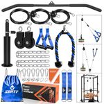 SERTT Home Gym Pulley System, Tricep Workout Pulley System for LAT Pulldown, Biceps Curl, Triceps, Shoulders, Back, Forearm Workout, Weight Cable Pulley System for Squat Rack, Garage