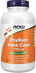 NOW Supplements, Psyllium Husk Caps 700 mg with 50 mg of Apple Pectin, Intestinal Health*, 360 Veg Capsules