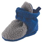Luvable Friends Unisex Baby Fleece Booties, Gray Blue, 12-18 Months