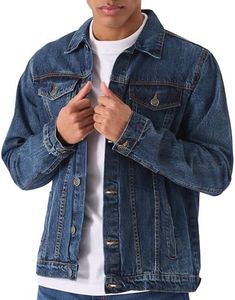 Jean Jacket For Men - Classic Trucker Style Slim Fit Casual Outerwear Button Down Cowboy Cut - Men's Denim Jacket
