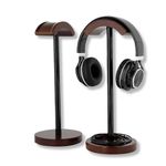 CRYSENDO Real Wood Universal Headphone Stand Holder | Stylish Organizer & Headphone Stand for Desk Display | Easy to Assemble Luxury Headphone Hanging Stand (Brown)