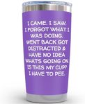 KLUBI Fun Birthday Gifts for Women - I Came I Saw I Forgot Tumbler 20oz Purple Drinking Cups for Elderly Senior Citizen Tumbler I Came I Saw I Forgot Coffee Mug 40 Year Old Gag Gift for Female Her