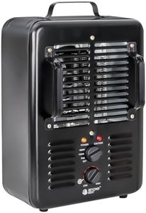 BEYOND HEAT Milkhouse Space Heater, 1300W/1500W Electric Heater with Thermostat, 3 Heat Settings, Safe and Quiet Heater for Home Garage Workshop Warehouse, Black