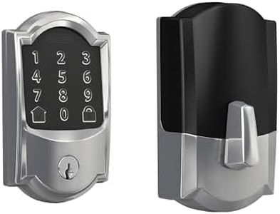 Schlage Encode WiFi Deadbolt Smart Lock, Keyless Entry Touchscreen Door Lock with Camelot Trim in Bright Chrome, BE489WB CAM 625