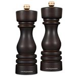 Cole & Mason London Refillable Spice Mill - Kitchen & Home Accessory - Salt & Pepper Grinder Set - Salt Mill with Ceramic Mechanism - Pepper Mill with Carbon Steel Mechanism - 7", Chocolate Wood