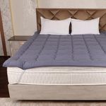 AVI Super Soft 500 GSM Microfiber Mattress Topper for Twin Bed Size 78x48 Inch | All Season Comfortable Sleep 2 Inch Thick Mattresses Padding Twin Size -(Grey, 6.5x4 Feet, 4 Corners Elastic Band)