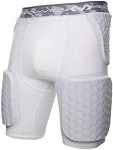 McDavid HEX Dual-Density Thudd Short, Dual-Density Pads for Thighs, HIPS & Tailbone, Helps Reduce Pulls & Fatigue, Moisture-Wicking Fabric, Adult Size White