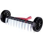 KADAX Lawn Aerator with Wheels, Garden Claw for Lawn, Garden, Moss, Metal Cutting Radiator, Manual Scarifier Garden Accessories Lawn Aerator, Cultivator