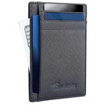 Travelambo Slim Wallet Front Pocket Minimalist Leather RFID Blocking Medium Size