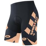 sponeed Men's Cycling Shorts Padded Bicycle Riding Pants Bike Biking Clothes Cycle Wear Tights, Black Peach, XX-Large