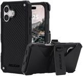 Pelican Shield iPhone 17 Case [Compatible with MagSafe] Rugged Phone Case w/ 21ft Military-Grade Drop Protection - Heavy Duty Phone Cover w/Belt Clip Holster for iPhone 17 - Carbon