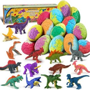 Zippytots Dinosaur Egg Bath Bombs Set – 14 Pack Surprise Fizzies with Hidden Toy Inside, Kids Bath Bombs for Toddlers Boys Girls, Non-Toxic Fun Bath Time Gift
