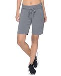 Danskin Women's Essentials Bermuda Short, Charcoal Heather, X-Large