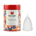 Me Cups Bold & Confident Reusable Menstrual Cup For Women Made in U.S.A - With Cotton Pouch, Ultra Soft, Odour and Rash Free, Leakage Proof, Protection for Up to 12 Hours (MID-MEDIUM)