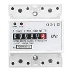 KWh Meter Digital Single Phase Energy Meter Tester 4P LED Din Rail Mount Electricity Power Consumption Wattmeter for Electricity Usage Monitor