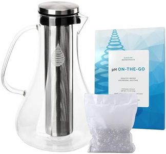 Invigorated Water pH Replenish Glass Alkaline Water Pitcher - Long Lasting Water Filter Pitcher for Pure Drinking Water - Water Jug for High pH Filtered Water - 1.8 L / 61 Oz