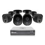 Swann Security CCTV Kit, 4 Channel 1080p Full HD 1TB HDD DVR-4580 with 4 x PRO-1080MSB Black Enforcer Bullet Analogue CCTV Cameras - Works with Google Assistant and Alexa