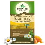 Organic India Tulsi -Pack of 25 Tea Bags 1.74g (43.5 Grams,Honey Chamomile)