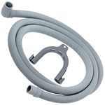 SPARES2GO Universal Drain Hose with Right Angle End for Dishwashers (2.5m, 19mm / 21mm)