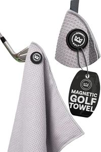 Magnetic Golf Towel for Golf Bags - Microfiber Golf Towels for Men & Women - Waffle Golf Bag Towel with Magnet (Gray)